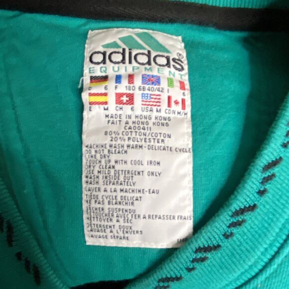 Vintage ADIDAS Equipment Track Jacket Mens Medium Green Logo 1990s - Picture 4 of 5